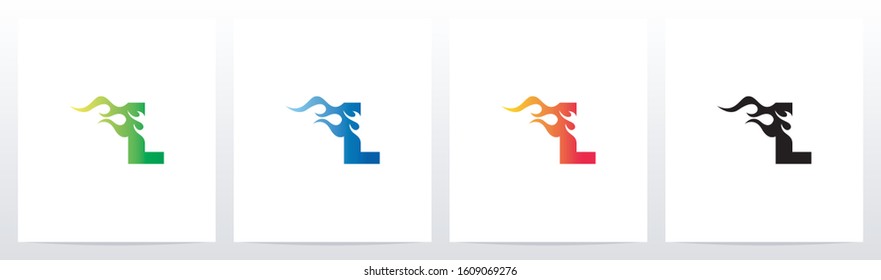 Fire Flame On Letter Logo Design L