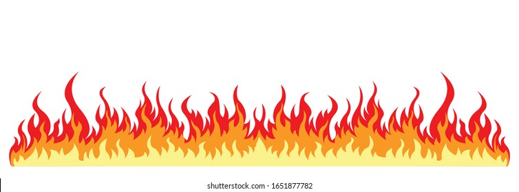 Fire flame on white background, vector design