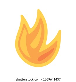 Feuerflamme auf weißem Hintergrund Vektorillustration Design