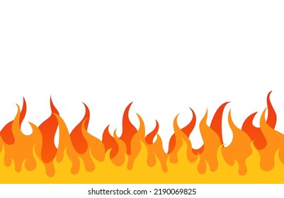 Fire flame on white background