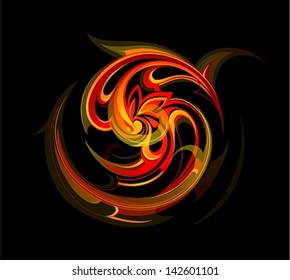 Fire flame ornament. EPS 10