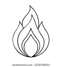 Fire flame outline icon vector art image