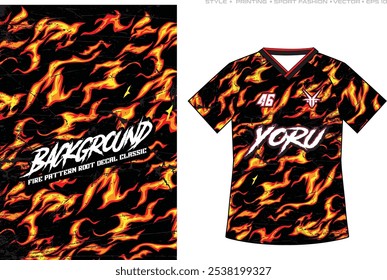 fogo padrão de chama clássico raiz sublimação jersey design sem costura blaze elétrico trovão tempestade ombre sublimação jersey design abstrato grunge moderno fundo anime estilo striking stripes