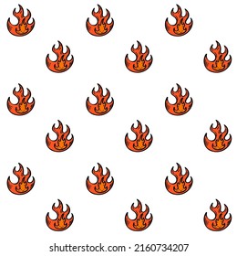 Fire flame pattern sketch style vector. Forest fires, hot summer dry season warning hand drawn background. Media packaging