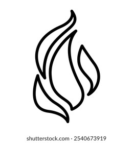 Fire, flame, power icon in thin line style vector illustration graphic design