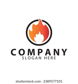 Fire  flame. Red flame in abstract style on white background. Flat fire. Modern art isolated graphic. Fire sign. Vector Illustration