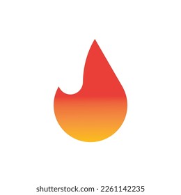 Fire, flame. Red flames in abstract style on a white background. Flat fire. Modern art isolated graphic. Fire sign. Vector Illustration
