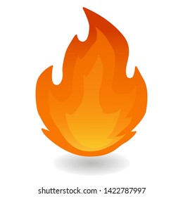 Fire Flame Red. Hot Small Flames Icon. Illustration Face Vector Design Art.