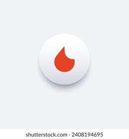Fire, flame. Red flame icon. Hot surface, campfire, flammable symbol. Stock vector illustration isolated on white background.