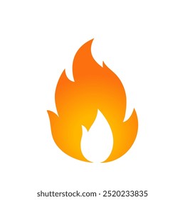 Fire flame red flame isolated vector Illustration