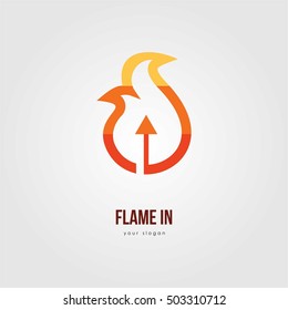 FIRE FLAME RED TEMPLATE EMBLEM LOGO