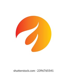 fire flame round vector logo