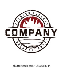 Fire flame rustic design template inspiration for Barbecue Logo Restaurant Bistro Cafe Bbq Stock Vector illustration