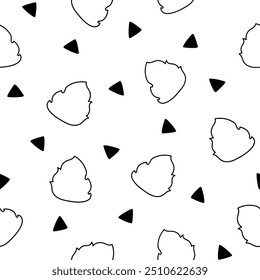 Fire flame. Seamless pattern. Coloring Page. Bonfire and blazing burning. Hand drawn style. Vector drawing. Design ornaments.