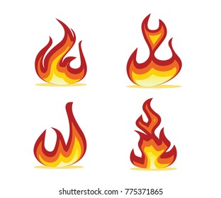 fire flame set design illustration design