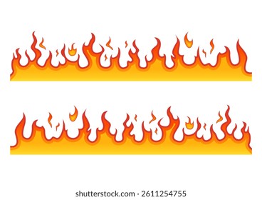 Fire Flame Set Vector Design 