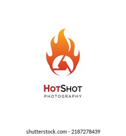 Fire flame shutter creative design vector template for hot shot photography