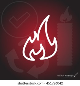 Fire flame sign icon.
