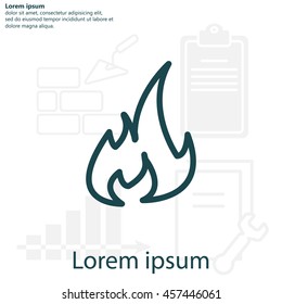 Fire flame sign icon.