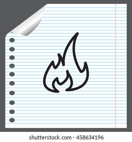 Fire flame sign icon.