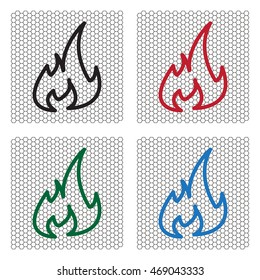 Fire flame sign icon.