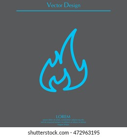 Fire flame sign icon.