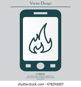 Fire flame sign icon.