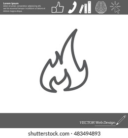 Fire flame sign icon.