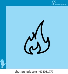 Fire flame sign icon.