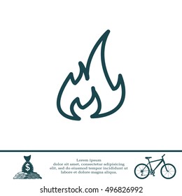 Fire flame sign icon.