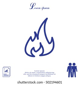 Fire flame sign icon.
