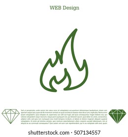 Fire flame sign icon.
