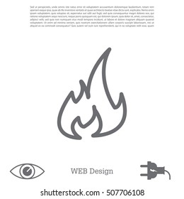 Fire flame sign icon.