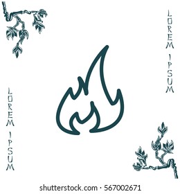 Fire flame sign icon.