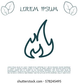Fire flame sign icon.