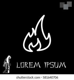 Fire flame sign icon.