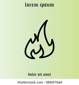Fire flame sign icon.