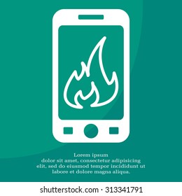 Fire flame sign icon. Fire symbol. Stop fire. Escape from fire. Vector