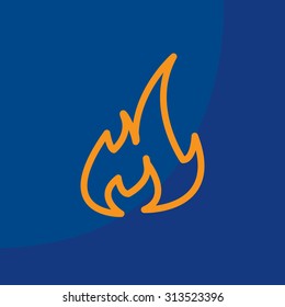 Fire flame sign icon. Fire symbol. Stop fire. Escape from fire. Vector