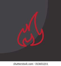 Fire flame sign icon. Fire symbol. Stop fire. Escape from fire. Vector