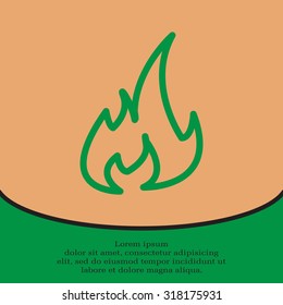 Fire flame sign icon. Fire symbol. Stop fire. Escape from fire. Vector
