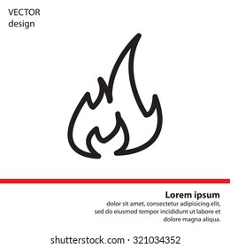 Fire flame sign icon. Fire symbol. Stop fire. Escape from fire. Vector