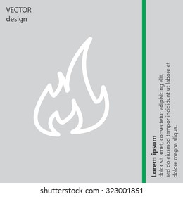 Fire flame sign icon. Fire symbol. Stop fire. Escape from fire. Vector