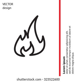 Fire flame sign icon. Fire symbol. Stop fire. Escape from fire. Vector