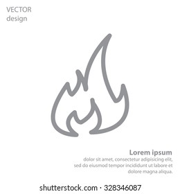 Fire flame sign icon. Fire symbol. Stop fire. Escape from fire. Vector