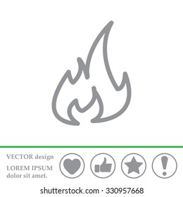 Fire flame sign icon. Fire symbol. Stop fire. Escape from fire. Vector