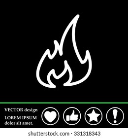 Fire flame sign icon. Fire symbol. Stop fire. Escape from fire. Vector