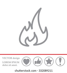 Fire flame sign icon. Fire symbol. Stop fire. Escape from fire. Vector