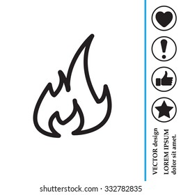 Fire flame sign icon. Fire symbol. Stop fire. Escape from fire. Vector