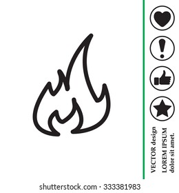 Fire flame sign icon. Fire symbol. Stop fire. Escape from fire. Vector